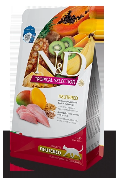 N & D Tropical Selection Tavuklu ve Tropikal Meyveli Kısırlaştırılmış Kedi Maması 4+1 kg